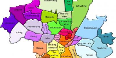 München distrikter kort