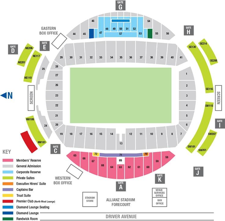 Kort over allianz arena sæde 