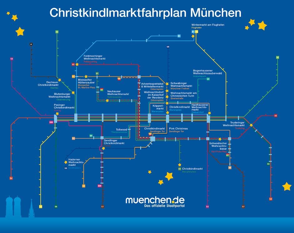 Kort over münchen julemarkeder