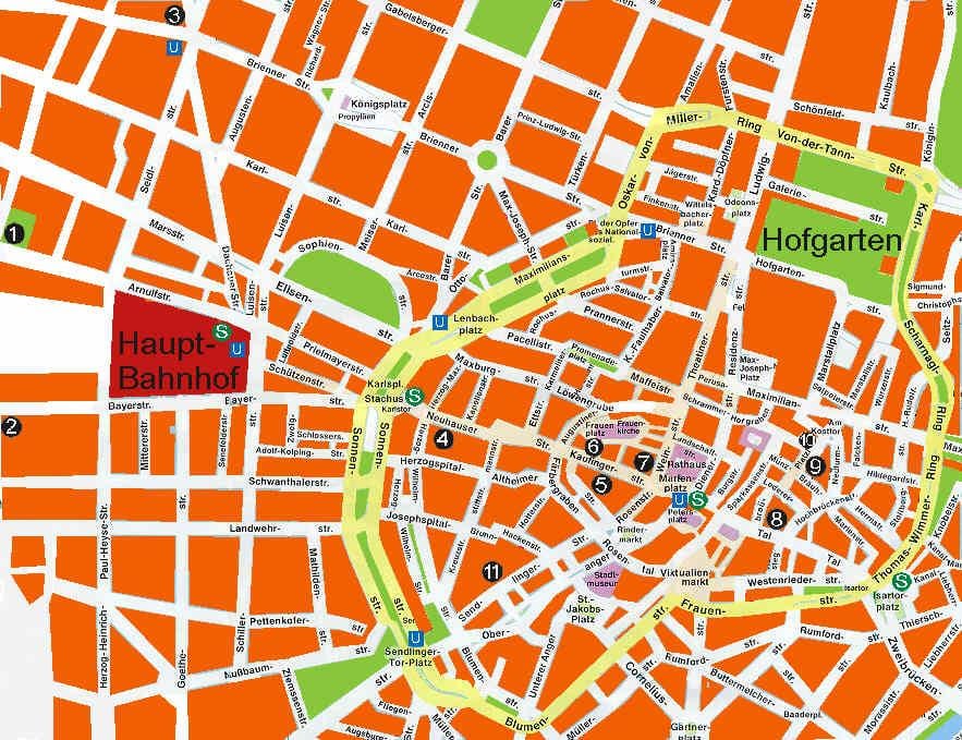 Kort over münchen øl haller