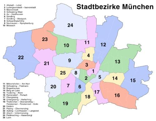 münchen-området kort