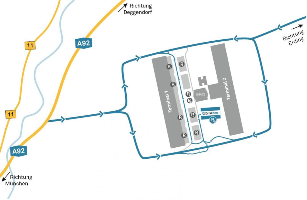 münchen lufthavn billeje kort
