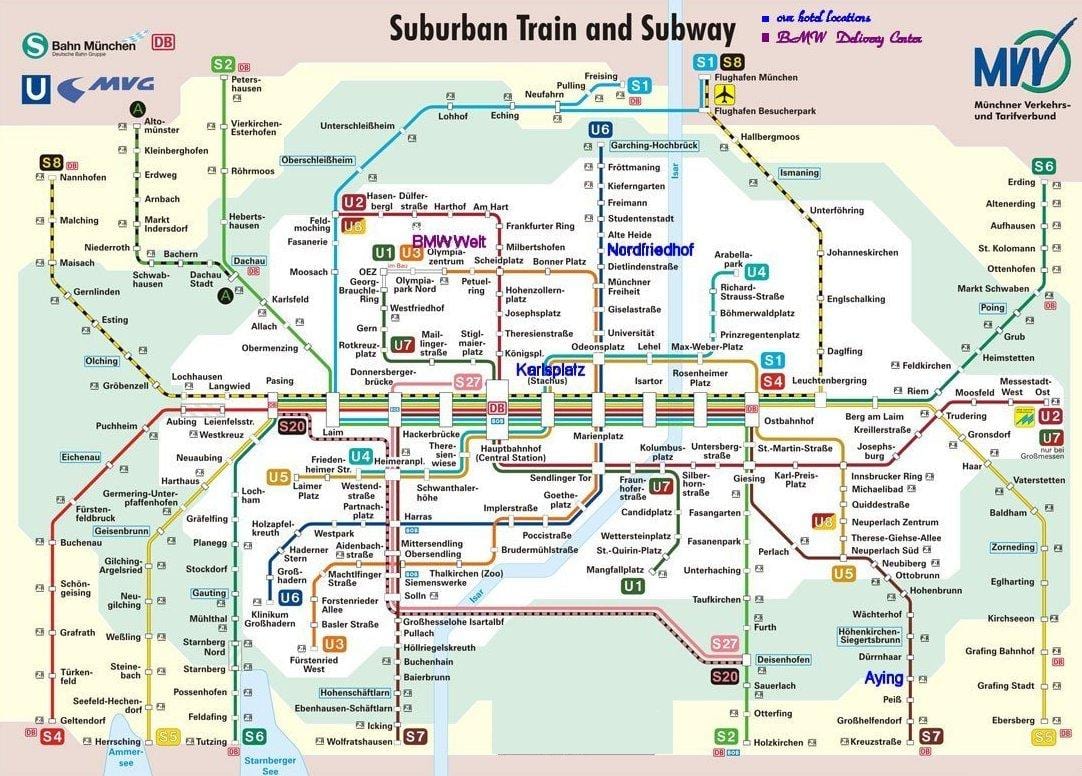 muenchen s-bahn kort