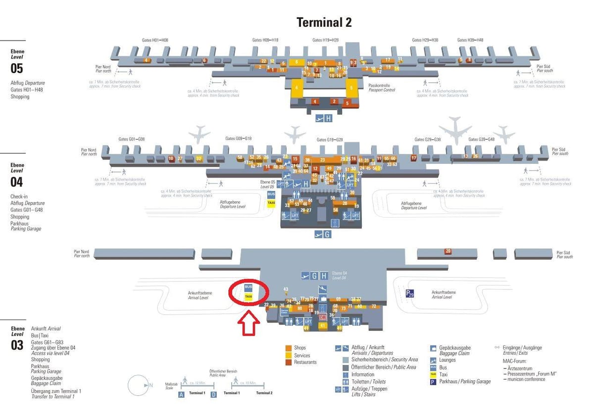 Kort over münchen terminal 2 