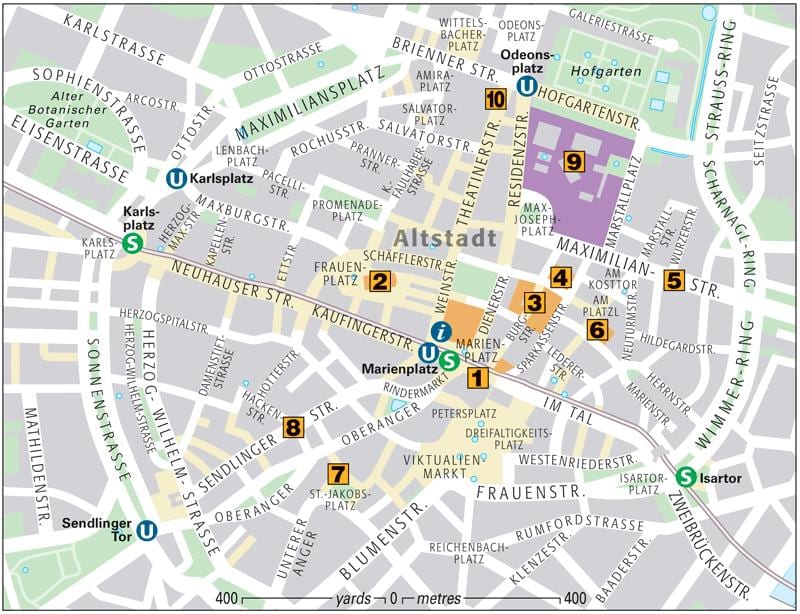 Kort over münchens gamle bydel