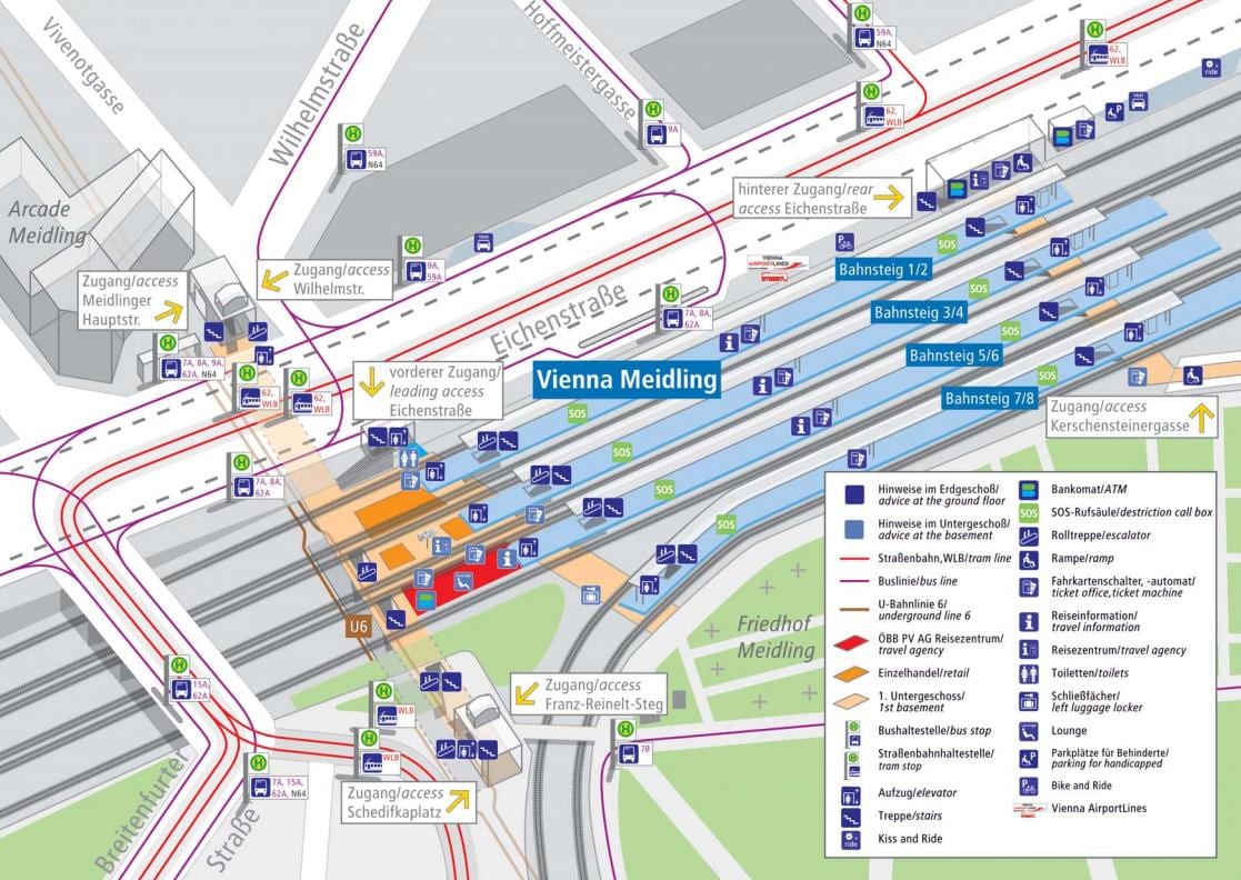 togstationen i münchen platform kort