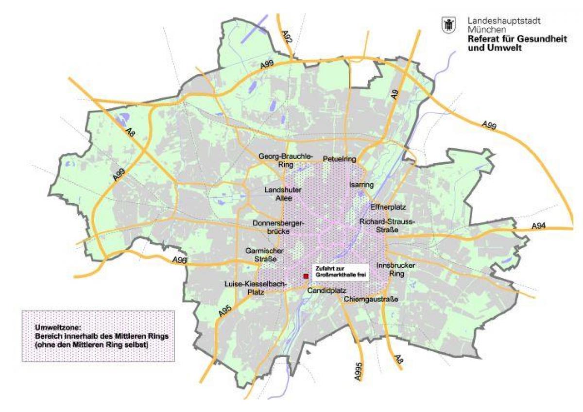 Kort over münchen grønne zone