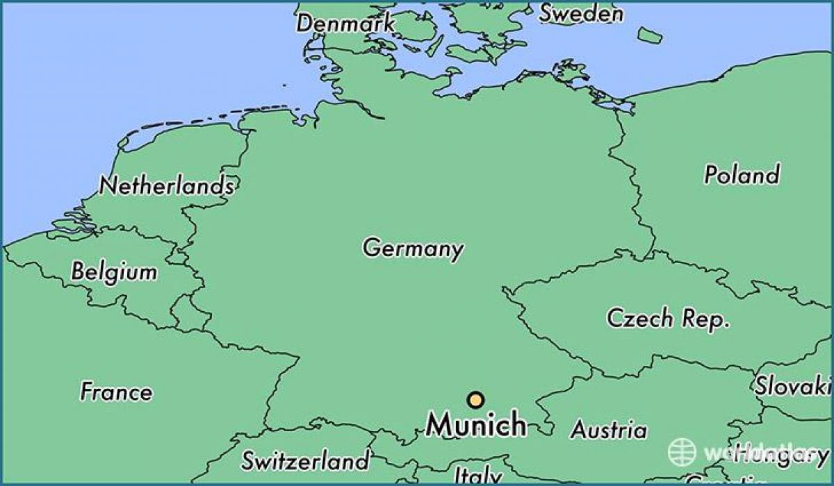 münchen tyskland på et kort
