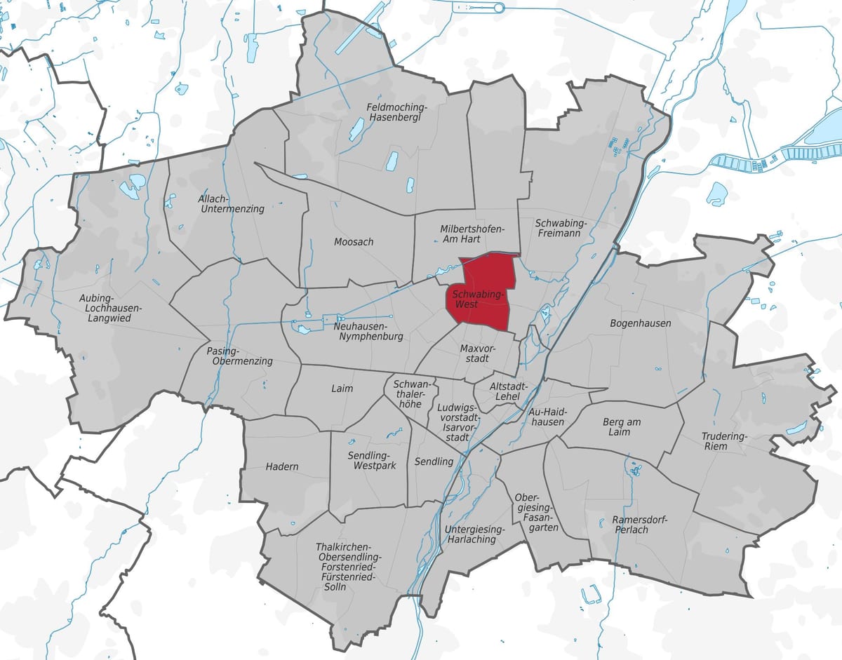 Kort over münchen schwabing