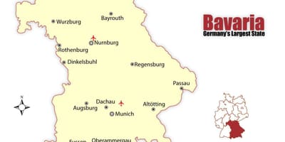 Kort over tyskland, der viser, münchen