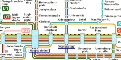 Kort over münchen hauptbahnhof
