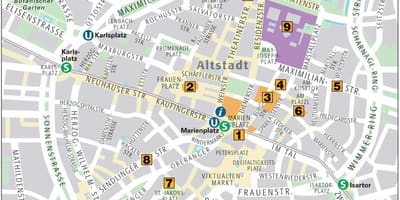 Kort over münchens gamle bydel