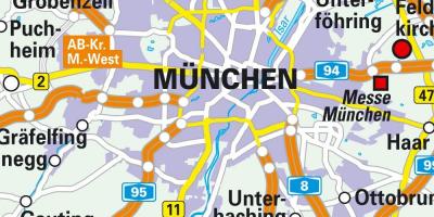 München centrum af kort