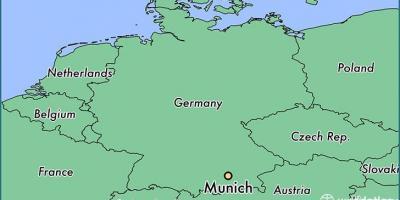 München tyskland på et kort